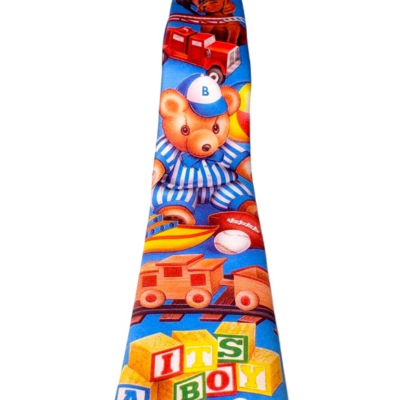 Vintage Ralph Marlin Original It's A Boy 1992 Tie Men's American Made Birth Gift - Picture 3 of 6